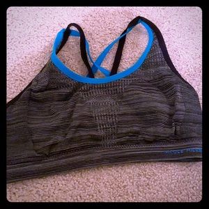 Grey and blue sports bra